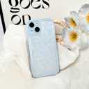 NITITOP Compatible with iPhone 15 Plus Case Cute Clear Blue Durable Flower Floral Leave for Girls Women Soft TPU Transparent Colourful Frame Full Camera Lens Shockproof Protective Cover - Blue