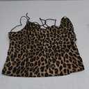 SOLY HUX Women's Leopard Cami Top Y2k Tie Front V Neck Spaghetti Strap Cheetah Print Going Out Tops Streetwear (Large, Coffee Brown Leopard)