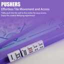 4 Pcs 18.7 Inch Purple Acrylic Mahjong Tile Racks with Pushers for Game Night American Mahjong Racks Tile Set for Mah Jong Lovers and Beginners