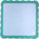Mini Mahjong Mat | Scalloped Edges & Bright Colors | 21"" x 21"" (Blue Center- Green Scallop)