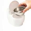 Toilet Pet Water Dispenser for Cat and Dog, Small White Funny Water and Food Bowl