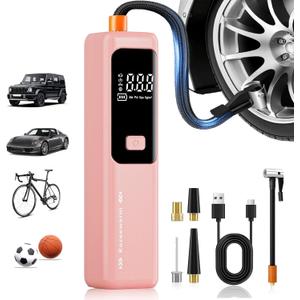 Tire Inflator Portable Air Compressor, 150PSI Cordless Car Tire Pump with Digital Pressure Gauge, Rechargeable Battery,for Car, SUV, Motorcycle, Bicycle & Ball