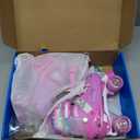 2PM SPORTS Roller Skates for Girls Boys Kids with Light Up Wheels, Adjustable Youth Rollerskates Size (Medium)