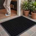 Color&Geometry Front Door Mat Outside Entrance, All-Season Heavy Duty Outdoor Door Mat for Patio Waterproof, Welcome Mat Doormat Outdoor Entrance Non Slip with Rubber Backing, Black 24''x36''