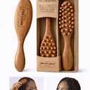 & Braids Brush Suitable for MicroLocks, Sisterlocks, All locs, braids, wigs, weaves, and all hair types. It helps maintain a smooth appearance while gently refreshing styles.