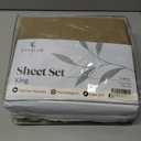 LuxClub 4 PC Sheet Set Bed Sheets Deep Pockets 18" Eco Friendly Wrinkle Free Cooling Machine Washable Hotel Bedding Silky Soft  Taupe King
