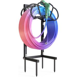 New Garden Hose Holder, Super Stable Water Hose Holders Stand Holds 160-Feet Hose, Detachable Freestanding Hose Storage Hanger Rack for Outside Yard Lawn Farm, Black New Garden Hose Holder, Super Stable Water Hose Holders Stand Holds 160-Feet Hose, Detachable Freestanding Hose Storage Hanger Rack for Outside Yard Lawn Farm, Black