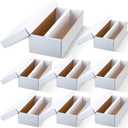 Yahenda 8 Pack Trading Card Storage Box,1600 Standard Cardboard Storage Boxes Holds 2 Rows Trading Organizer for Gaming Basketball Baseball Football Hockey Sports Collecting Supplies(White)