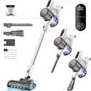 Gevi Cordless Vacuum Cleaner for Home, Stick Vacuum with Powerful Suction Design, LED Display, Long Runtime Detachable Battery, Deep Clean for Hard Floor Carpet [2024 Upgraded]