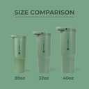 HydroJug Sport - Stainless Steel Tumbler with Straw, Vacuum Insulated, 40oz Leakproof Water Bottle, Ergonomic Design, Reusable, Dishwasher Safe, Rubber Base, Durable for Gym or Outdoors, Sage
