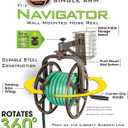 Liberty GARDEN 712 Single Arm Navigator Multi-Directional Garden Hose Reel, Holds 125-Feet of, 5/8-Inch, Bronze