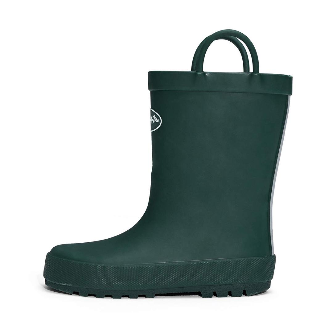 K KomForme Kids Rain Boots, Waterproof Rubber Matte Boots with Easy-on Handles, Size: 13 Little Kid