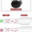 Upower Diesel Exhaust Tip Turn Down 4 inch inlet 5" outlet diameter 16" Long Stainless Steel 304 Bolt On Tailpipe
