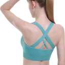 Double Couple Sports Bras for Women Padded High Impact Seamless Criss Cross Back Workout Tops Gym Activewear Bra Large (S)