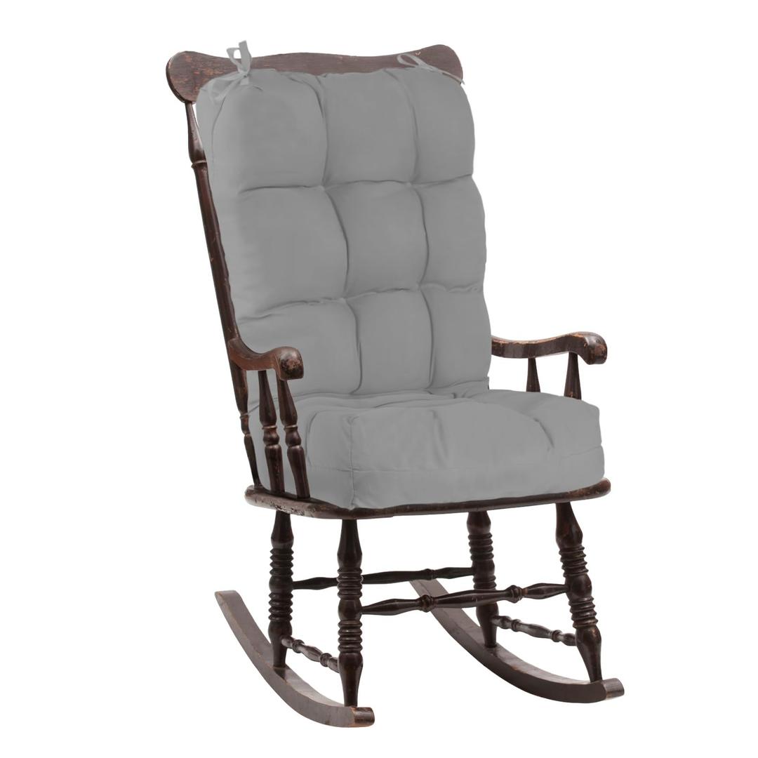 Rocking Chair Cushions Set, Thicken Rocking Chair Pads with Ties, Soft Seat Pads Cushion Tufted Back and Seat Cushion Chair Pads for Home, Kitchen, Office (Grey)
