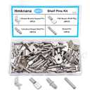 Hmknana 100PCS 4 Styles Shelf Pins Kit - Nickel Plated Shelf Bracket Pegs & Shelf Support Pins, Dowel Pin and Shelf Holders for Shelves Cabinet Furniture Closet etc