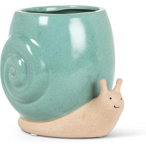 Abbott Collection Stoneware Snail Planter - Small (5" H, 3" Opening)