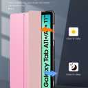 TiMOVO Case for Samsung Galaxy Tab A11+ Plus/A9+ Plus 11 Inch (2026/2023), Slim Lightweight Stand Hard Back Shell Protective Cover, Auto Wake/Sleep, Flowers Pink