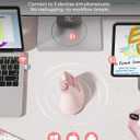 seenda Ergonomic Mouse Wireless, MOU-302 Bluetooth Vertical Mouse Rechargeable, Volume Knob, Silent Mice & 1000/1600/2400 DPI, 3 Multi-Device Connection for Windows/PC/Laptop/Mac/MacBook, Pink