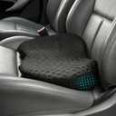 Livtribe Car Seat Cushion - Memory Foam Seat Pad for Sciatica & Lower Back Pain Relief - Driving Cushion with Breathable Mesh Cover - Road Trip Essentials for Drivers (3D Black)