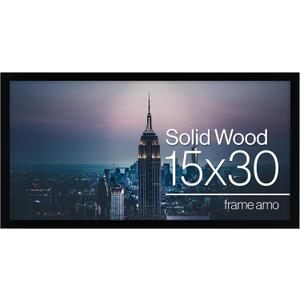 Frame Amo 15x30 Black Solid Wood Poster Frame, 1 inch Wide Border, Acrylic Face