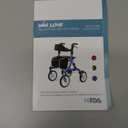 Winlove Rollator Walkers for Seniors-Folding Rollator Walker with Seat and 10-inch All Terrain Wheels-Medical Rollator Walker Aluminium Frame with Suspension Spring and Thick Seat-Lightweight,Blue