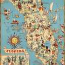 Florida Wooden Map Jigsaw Puzzle Toys for Adults USA of State Map Decorate Puzzle Games 500 Piece