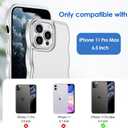 Anuck for iPhone 11 Pro Max Case Wave, Curly Frame Design for Women Girls, Cute Wavy Solid Color Aesthetic Phone Case Soft Flexible TPU Shockproof Full-Body Protective Cover 6.5" - Silver