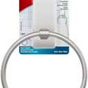 Command Hand Towel Holder Satin Nickel with Water Resistant Command Strips, Rust Resistant Bathroom Organizer, Holds up to 5 lbs, Large