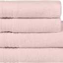 HOMELOVER 4 Piece Towel Set - 100% Organic Cotton 2 Bath Towels & 2 Hand Towels - 500 GSM, Hotel Quality, Soft, Highly Absorbent & Quick Drying Wash Towels for Kitchen & Bathroom (Seashell Pink)