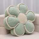 Sage Green Decorative Throw Pillows Flower Daisy Shaped Pillow 16" Soft Floor Cushion for Couch Bed Chair Girls Room Bedroom Decor Aesthetic (1, Sage Green, 16 Inch)