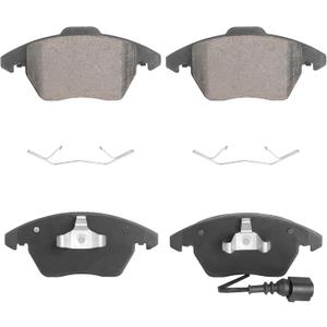 ILONPA Front Ceramic Disc Brake Pads Set for Volkswagen Jetta Passat Golf Beetle CC Eos GTI Rabbit, for Audi A3/A3 Quattro 2006-2013, for Audi TT 08 09, for Audi TT Quattro 09-15, 4PCS(With Hardware)