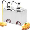 Nacho Cheese Dispenser Warmer 5.3Qt Electric Cheese Pump with 9 Stickers&Cleaning Kits, Insulated Dispenser Pump for Cheese Fudge Caramel 86-185 110V