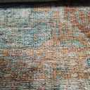 Loloi Heidi Terracotta/Aqua 2'-0" x 5'-0" Accent Rug | HEI-01 Printed Approx. 2x5 Orange Entryway Kitchen, Timeless, Classic, Textured, Old-World, Accent Rug
