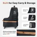 Car Seat Travel Bag for Airplane with Wheels, 4 Spinner Wheels, 900D Heavy Duty Padded Carseat Travel Bag, Ergonomic Backpack with Waist Support, Universal Fit for Convertible Infant Seats