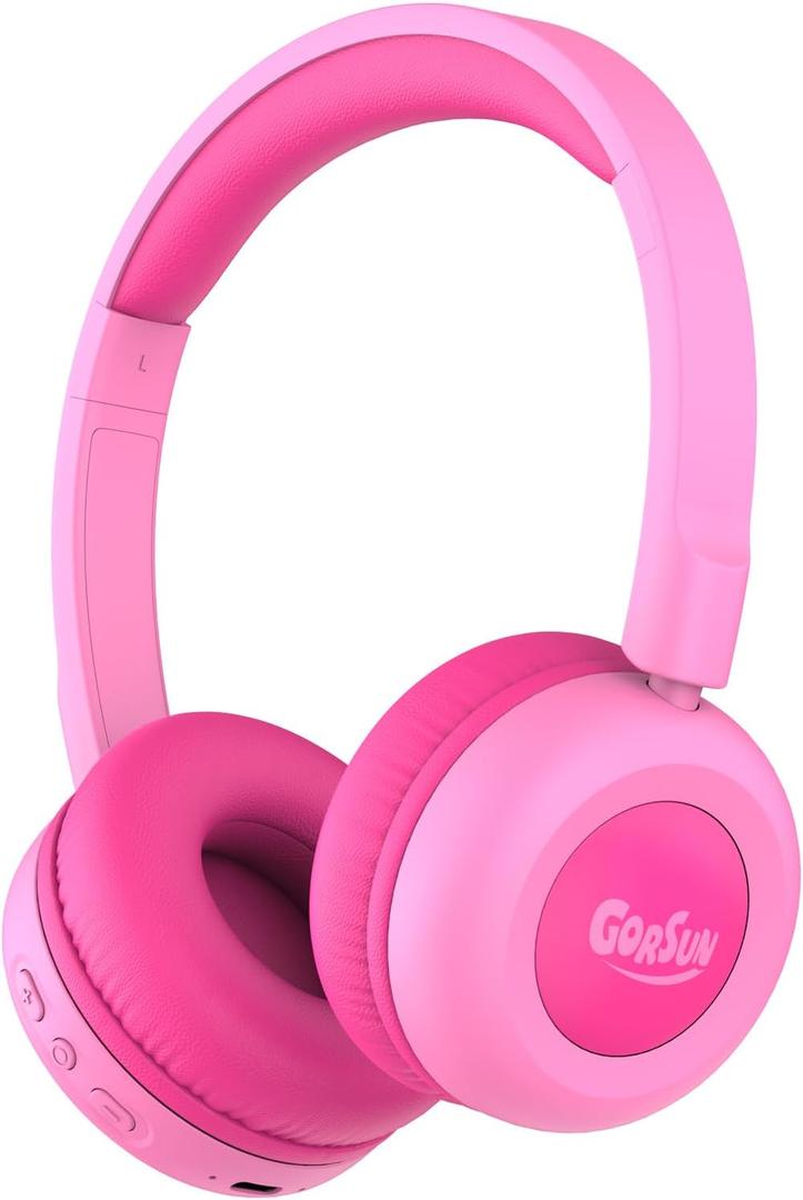 gorsun Kids Bluetooth Headphones,Toddler Headphones with Microphone,85dB Volume Limited,Bluetooth 5.3 Adjustable Lightweight Kids Wireless Headsets for Boy Girl Tablet Travel School