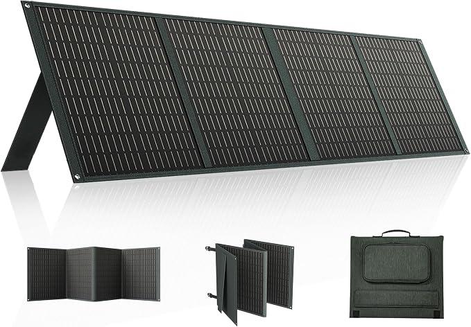 100 watt Flex Solar Panel PWS110 Foldable Portable Power Charger IP65 Waterproof 18V DC & 5V USB Output Compatible for Outdoor Camping RV Travel Off-Grid Small Power Station