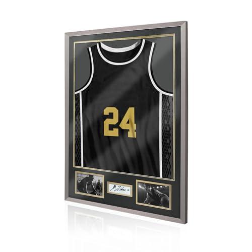 ASmileIndeep Jersey Frame Display Case, Solid Wood Large Sports Shirt Shadow Box with 98% UV Protection Acrylic, Jersey Frame for Football Baseball Basketball Hockey Jersey and Uniform, Grey ASmileIndeep Jersey Frame Display Case, Solid Wood Large Sports Shirt Shadow Box with 98% UV Protection Acrylic, Jersey Frame for Football Baseball Basketball Hockey Jersey and Uniform, Grey