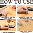 BESTNULE 37pcs Leather Stamps, 1/4" Leather Stamping Tools, Leathercraft Stamping Tool Set, 26PCS Capital Letter Leather Stamps + 10pcs Number Stamps + 1 Stamping Handle for Leather Craft