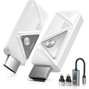 Wireless HDMI Transmitter and Receiver 328FT/100M, 4K Decode Plug and Play 1080P Portable Wireless HDMI Extender 2.4G/5GHz, for Streaming Video and Audio to Monitor from Laptop/PC/Projector/TV Box