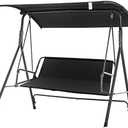 Outdoor Swing Seat Cover Replacement,600D Thickened Oxford Waterproof Sunscreen Porch Swing Cushions for Patio Furniture Garden Bench,Black,57.7X 19.5 x 19.5 in