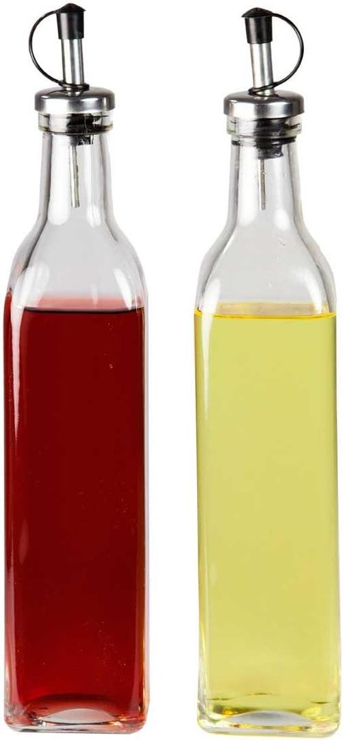Home Basics OV01704 2-Piece Oil and Vinegar Set, 2.29" L x 2.29" W x 11.75" H