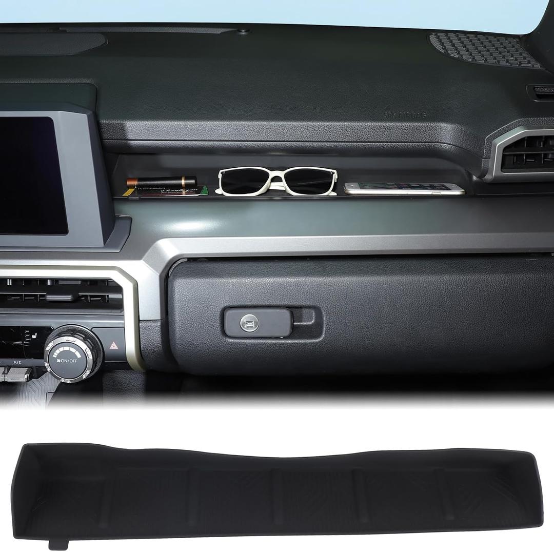 Car Co-Pilot Dashboard Organizer Tray Pad Compatible with Toyota Tacoma 2024-2026 & 4Runner 2025 2026, Console Dash Table Tray Insert Cover, Passenger Side Storage Box Slot Anti-Slid Liner Accessories