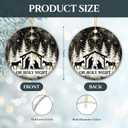 3 x Oh Holy Night Nativity Ornament 2025  Gift for Congregation, Rustic Christian Dcor Featuring Manger Scene with Baby Jesus, Mary, Joseph, Star of Bethlehem, Religious Keepsake for Faith-Based