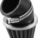 X AUTOHAUX Universal 50mm Elbow Conical Air Filter Cleaner Round Tapered Replacement for Motorcycle Silver Tone