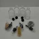 Syrup Dispenser Bottles Set,4 pcs 7oz Glass Coffee Syrup Bottle,Coffee Bar Accessories with Metal Pour Spout Ideal and labels for Coffee Syrups,Coffee bar