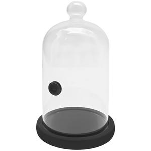 MDEOOSKY Smoking Cloche with Wood Base, Cocktails Smoke Infuser Accessory, for Dessert Food and Drinks Classic Glass Smoke Cloche Glass Dome for Smoker Gun Cocktails