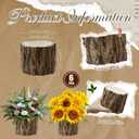 6 Pcs 4.72in Wooden Vases for Centerpieces, Wedding Flower Table Wood Vase Rustic Tree Stump Planter Pots for Woodland Party Window Home Farmhouse Table Decor (6 Pcs 4.72in)