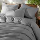 Shilucheng 100% Cotton King Size Duvet Covers - 600 Thread Count, Luxury Sateen Weave Egyptian Cotton Comforter Cover with Zipper Closure & Corner TiesHotel Bedding Duvet Covers 3 Piece (Grey)