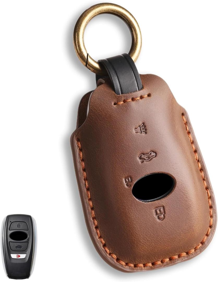 Fits for Subaru Key fob Cover (4 Button Brown)